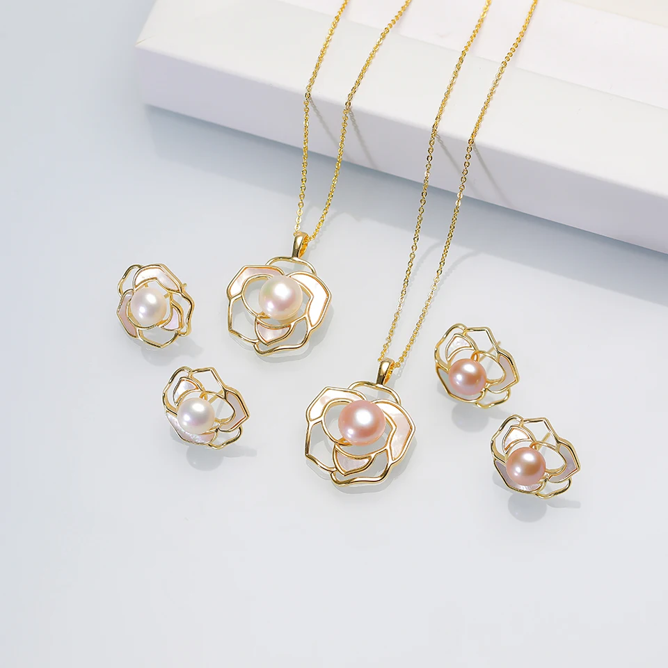 Camellia Natural Freshwater Pearl Set Jewelry for Women with sea shell Pendant Earring Party Jewelry Sets Charm Gift
Camellia Natural Freshwater Pearl Set Jewelry for Women with sea shell Pendant Earring Party Jewelry Sets Charm Gift