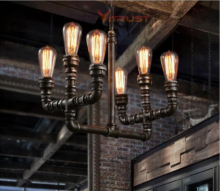 Indutrial Chandeliers Lamp Lighting Fixtures Water Pipe Hanging Light Vintage Loft Lamps Bar Cafe Living room Dining Restaurant
Indutrial Chandeliers Lamp Lighting Fixtures Water Pipe Hanging Light Vintage Loft Lamps Bar Cafe Living room Dining Restaurant