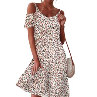 2021 European and American women's new small floral digital printing loose strapless dress women
2021 European and American women's new small floral digital printing loose strapless dress women