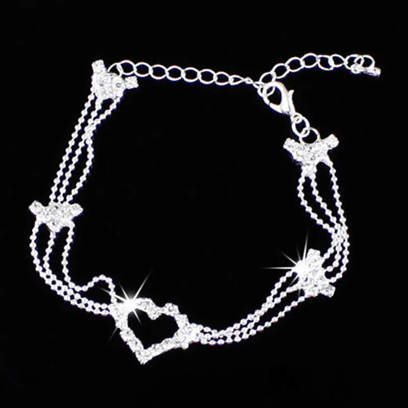 12pcs Rhinestone Barefoot Sandals Beach Heart Anklet Foot Bracelet For Women Wedding Party 3 Layers Beaded Chain Foot Jewelry
12pcs Rhinestone Barefoot Sandals Beach Heart Anklet Foot Bracelet For Women Wedding Party 3 Layers Beaded Chain Foot Jewelry