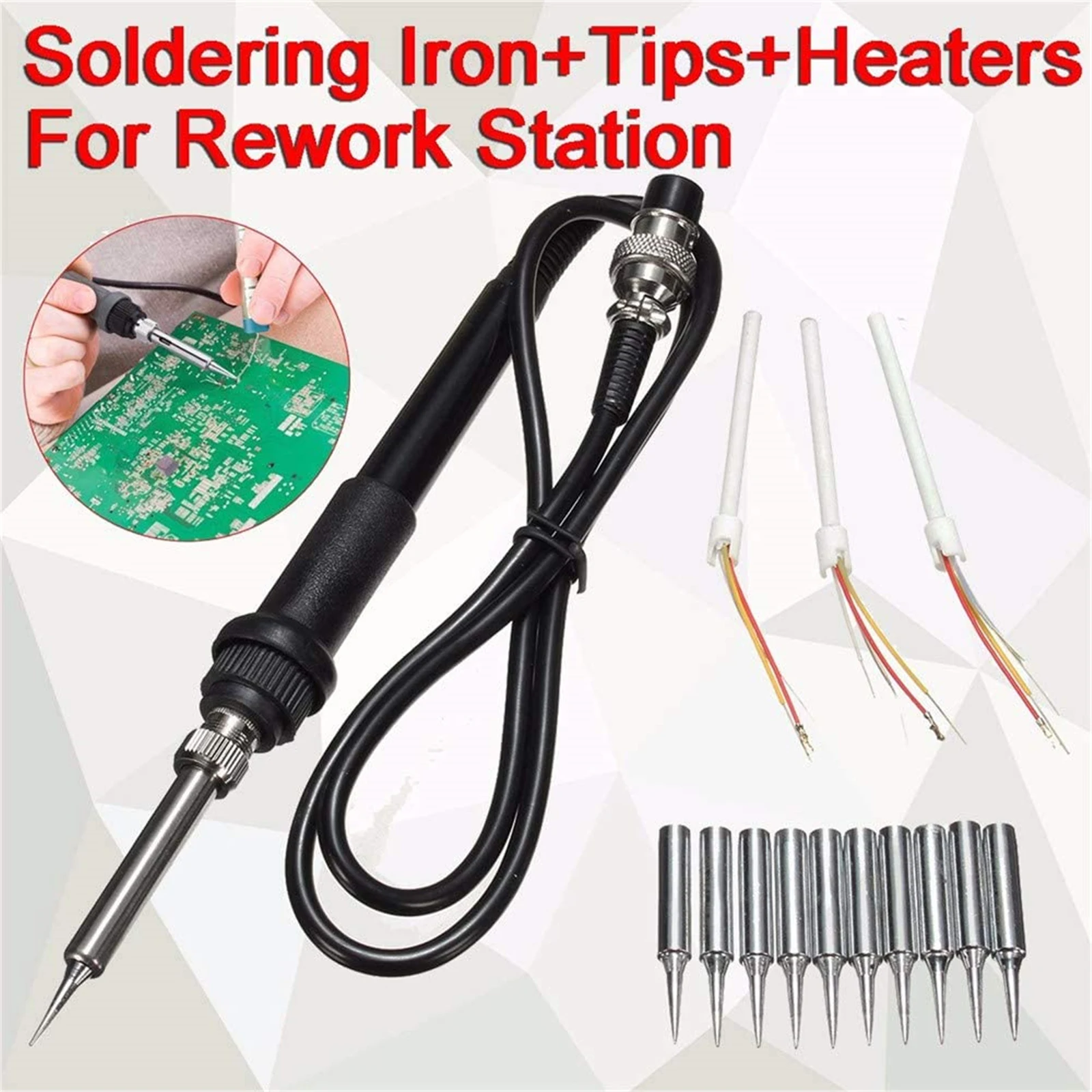 Iron Tools Ceramic Heating Element Heaters Welding Equipment 120 ~ 480°C Stainless Steel Soldering 852D+ 50W 22cm Irons
Iron Tools Ceramic Heating Element Heaters Welding Equipment 120 ~ 480°C Stainless Steel Soldering 852D+ 50W 22cm Irons
