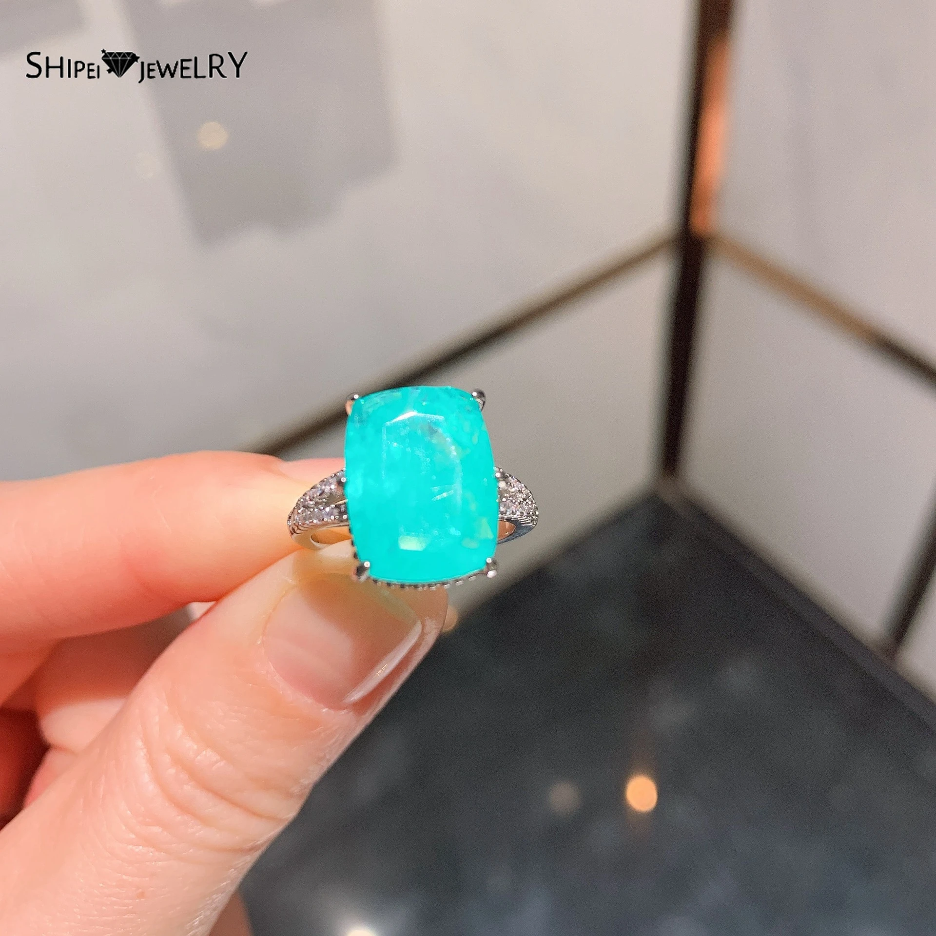 Shipei 925 Sterling Silver Paraiba Tourmaline Gemstone Fine Jewelry Wedding Engagement Adjustable Ring For Women Gifts Wholesale
Shipei 925 Sterling Silver Paraiba Tourmaline Gemstone Fine Jewelry Wedding Engagement Adjustable Ring For Women Gifts Wholesale