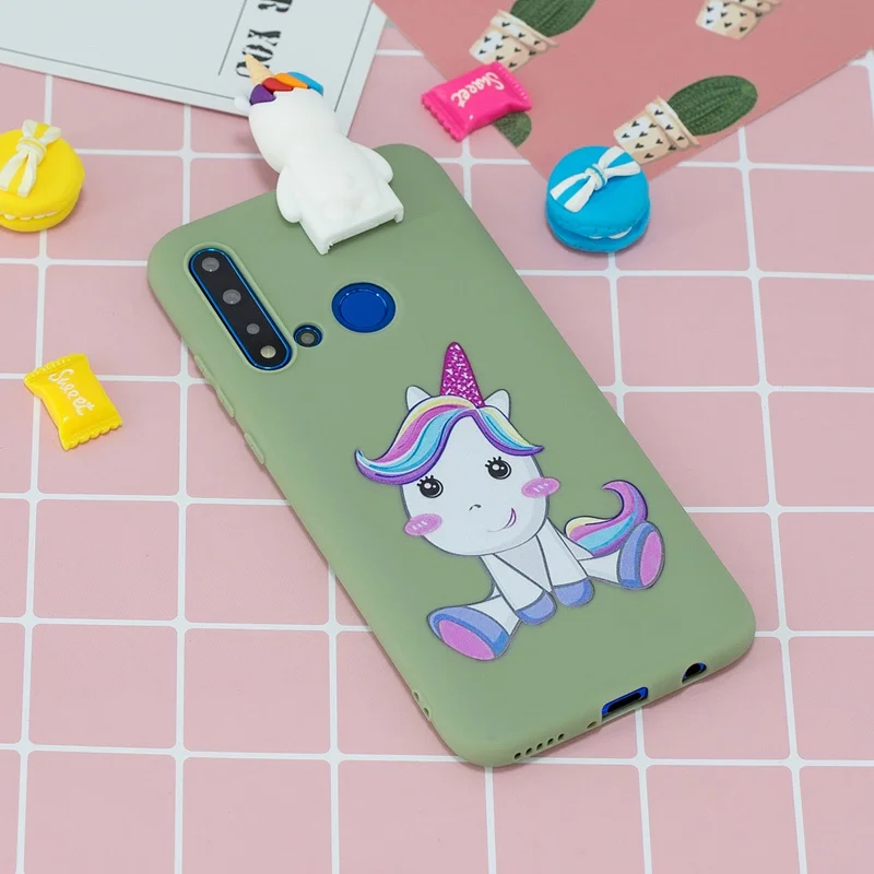 3D Toys Flip Stand Cartoon Case For Huawei P20 Lite 2019 2018 Unicorn Cat Dolls Cover | Мобильные телефоны и аксессуары