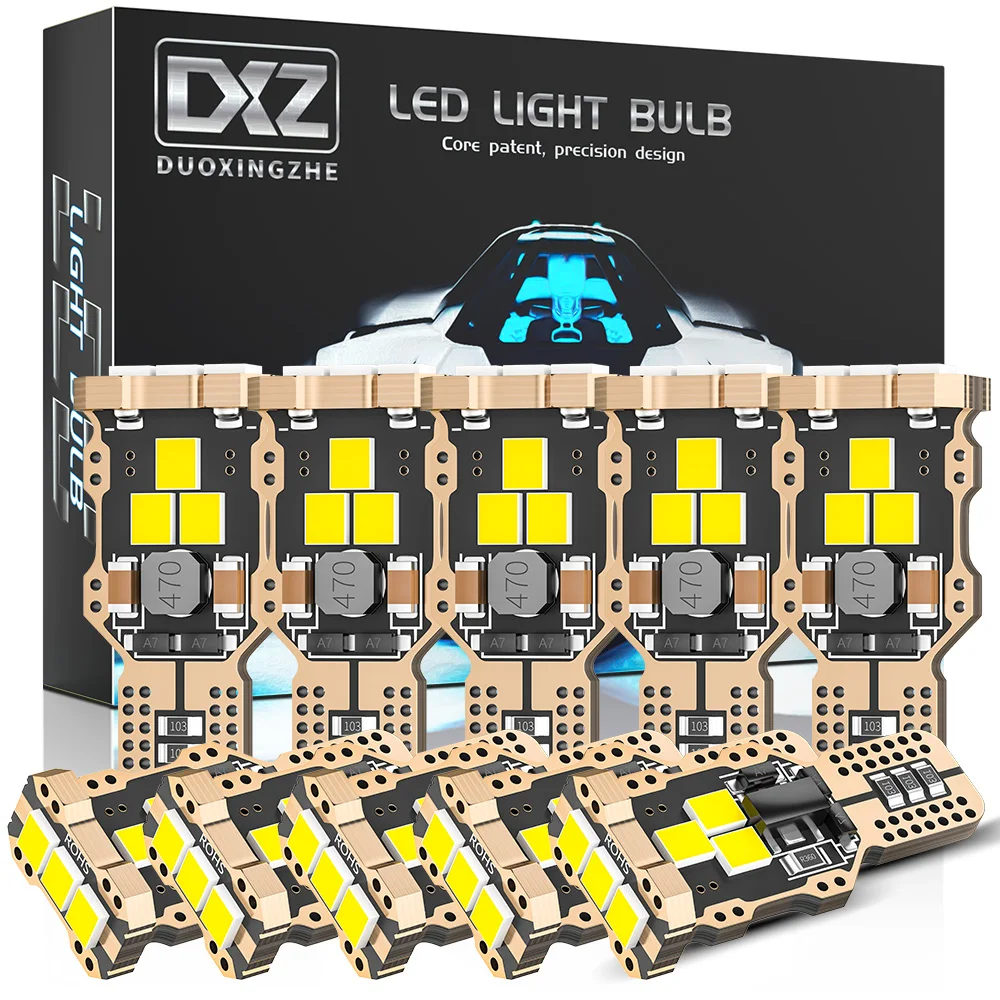 DXZ 10 шт. T15 W16W Светодиодная лампа 2835 9-SMD 6000K белый Canbus T16 921 912 автомобильные фонари