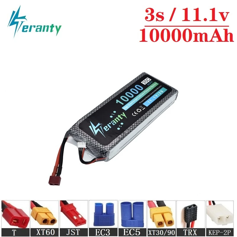 Teranty Power 11.1v 10000maH 35C Lipo Batterry For RC Drone Boat Quodcopter Spare Parts 3s 10000mah 11.1v Batteries T/XT60 Plug
Teranty Power 11.1v 10000maH 35C Lipo Batterry For RC Drone Boat Quodcopter Spare Parts 3s 10000mah 11.1v Batteries T/XT60 Plug