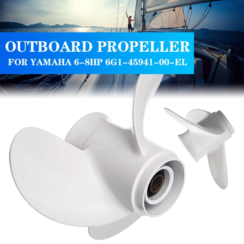 8 1/2 x 8 1/2 Alloy Boat Outboard Propeller For Yamaha 6-8HP 6G1-45941-00-EL 3 Blade 7 Spline Tooth Marine Propellers Aluminum
8 1/2 x 8 1/2 Alloy Boat Outboard Propeller For Yamaha 6-8HP 6G1-45941-00-EL 3 Blade 7 Spline Tooth Marine Propellers Aluminum