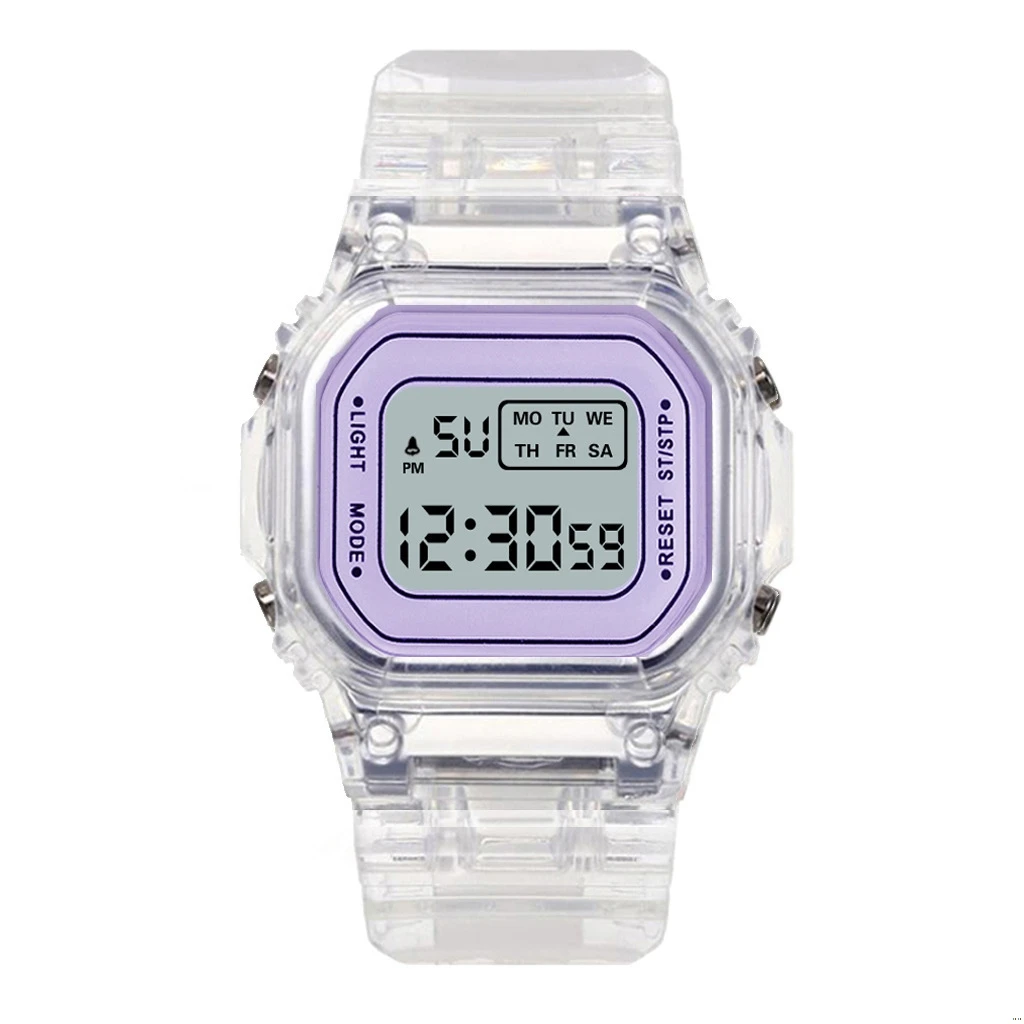 Multifunctional children's Sports Electronic Watch LED Waterproof Alarm Clock Date Kids Watches Transparent Strap Digital Watch
Multifunctional children's Sports Electronic Watch LED Waterproof Alarm Clock Date Kids Watches Transparent Strap Digital Watch