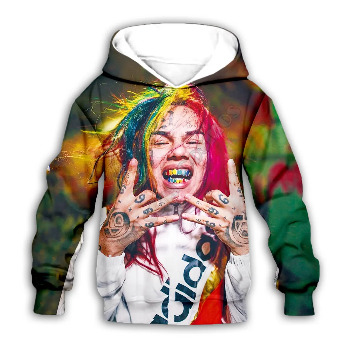 Kids Set SInger 6IX9INE 3D Printed Hoodies family suit tshirt zipper Pullover kids funny Sweatshirt Tracksuit/pant shorts 04
Kids Set SInger 6IX9INE 3D Printed Hoodies family suit tshirt zipper Pullover kids funny Sweatshirt Tracksuit/pant shorts 04