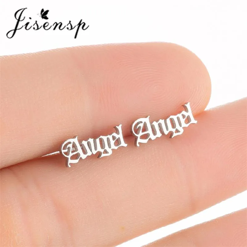 Jisensp Simple Fashion Staineless Steel Black Earrings Punk Old English Letter Angel BOSS BABE Earrings for Women Gift Oorbellen
Jisensp Simple Fashion Staineless Steel Black Earrings Punk Old English Letter Angel BOSS BABE Earrings for Women Gift Oorbellen
