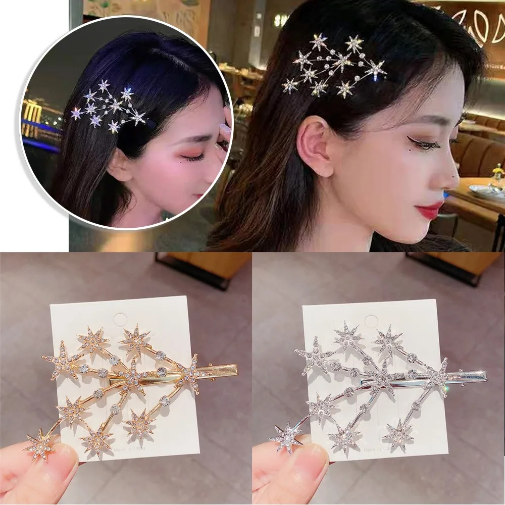 Duckbill Clip Hair Clip Rhinestone Bangs Clip Five-pointed Star Hairpin Claws Women Girls Fashion Hair Accessories Gifts 2021
Duckbill Clip Hair Clip Rhinestone Bangs Clip Five-pointed Star Hairpin Claws Women Girls Fashion Hair Accessories Gifts 2021