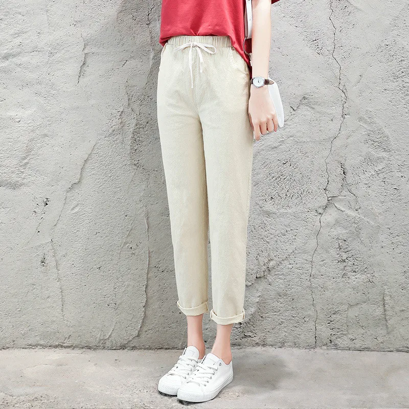 Spring Summer Thin Straight Loose Cotton Linen Pants Washed Women Lace Up Casual Khaki Pants Ladies Trousers Girl Plus Size 2xl
Spring Summer Thin Straight Loose Cotton Linen Pants Washed Women Lace Up Casual Khaki Pants Ladies Trousers Girl Plus Size 2xl