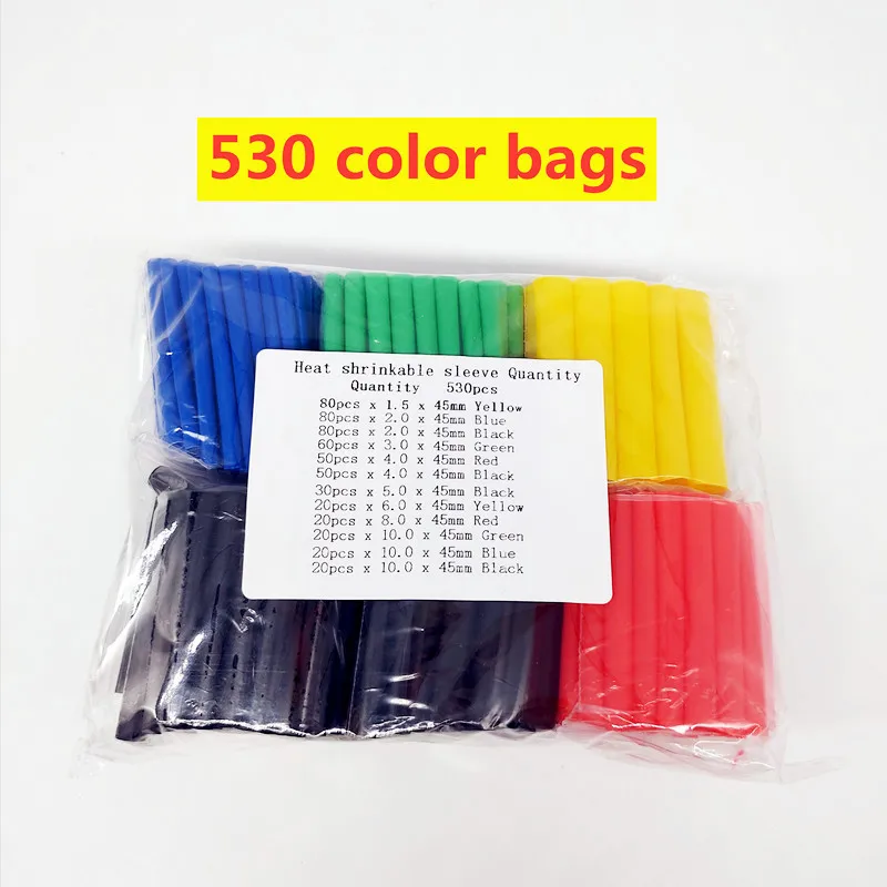 530pcs/Set Polyolefin Shrinking Assorted Heat Shrink Tube Wire Cable Insulated Sleeving Tubing Set 2:1 Waterproof Pipe Sleeve
530pcs/Set Polyolefin Shrinking Assorted Heat Shrink Tube Wire Cable Insulated Sleeving Tubing Set 2:1 Waterproof Pipe Sleeve