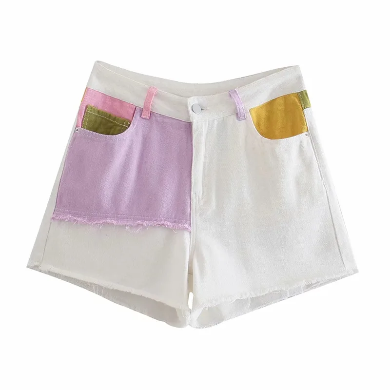 ZA 2021 summer new women's clothing fashion all-match elegant casual pocket color matching curling denim shorts for women
ZA 2021 summer new women's clothing fashion all-match elegant casual pocket color matching curling denim shorts for women