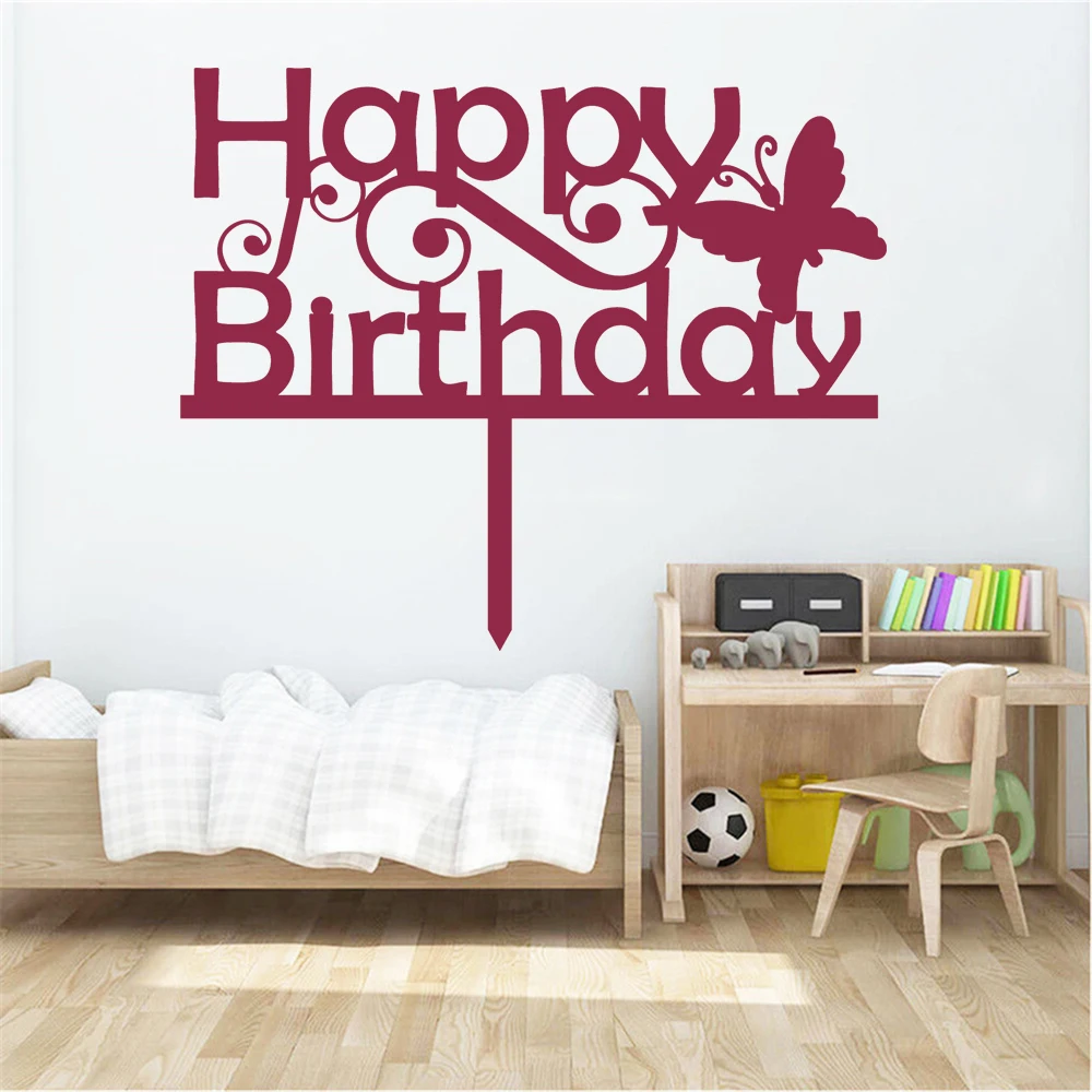 Butterfly Decals Happy Birthday Wall Stickers Wallpaper Vinyl Poster For Kids Girl Bedroom Livingroom Party Decor Murals HJ0109
Butterfly Decals Happy Birthday Wall Stickers Wallpaper Vinyl Poster For Kids Girl Bedroom Livingroom Party Decor Murals HJ0109