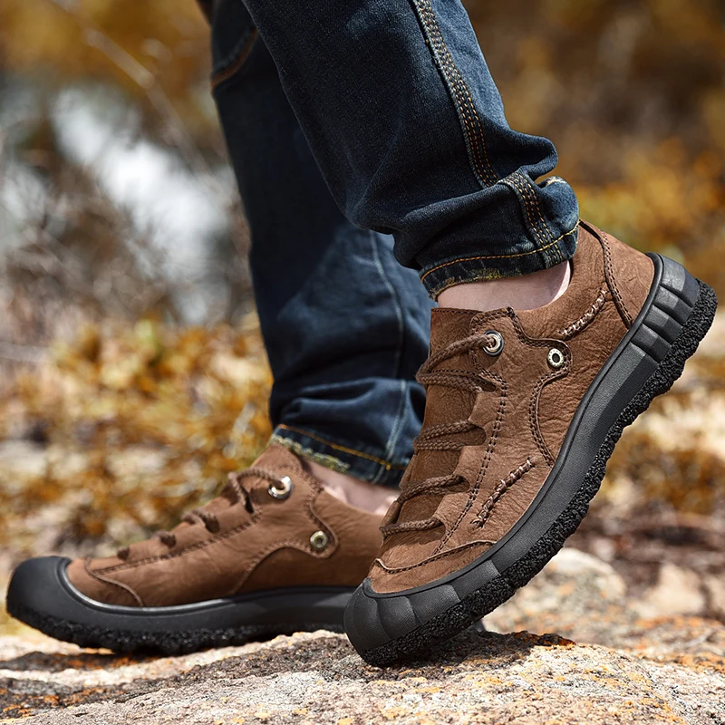 Misalwa 38-48 Handmade Genuine Leather Men Casual Shoes Khaki 2021 Autumn Sneakers Men Loafers Outdoor High Quality Men Flats
Misalwa 38-48 Handmade Genuine Leather Men Casual Shoes Khaki 2021 Autumn Sneakers Men Loafers Outdoor High Quality Men Flats