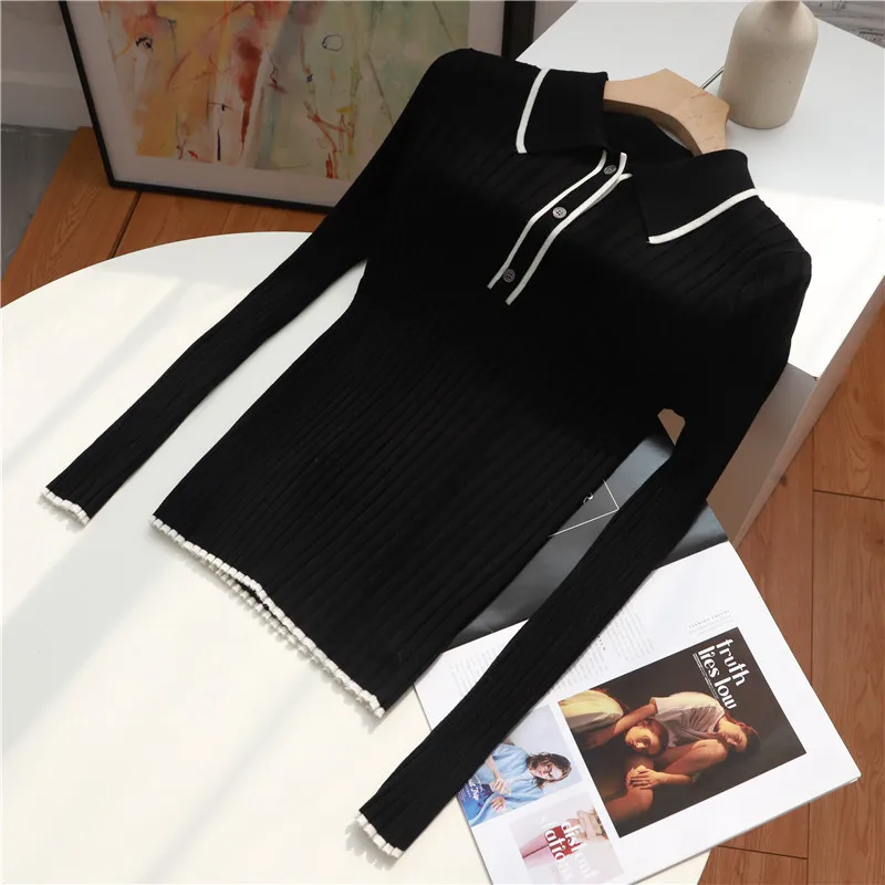2020 Autumn Winter Solid Color POLO Lapel Sleeve Knit Sweater Women New Reduced Age Retro Slim-fitting Pullover Bottoming Shirt
2020 Autumn Winter Solid Color POLO Lapel Sleeve Knit Sweater Women New Reduced Age Retro Slim-fitting Pullover Bottoming Shirt
