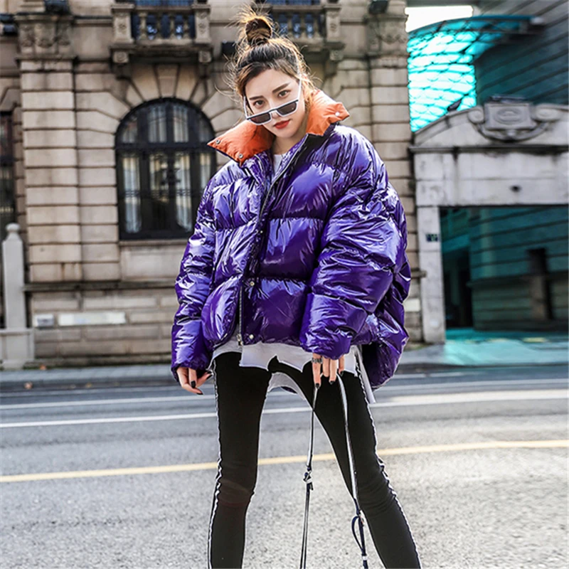 Winter Glossy Down Cotton Jacket Women New Fashion Short Thick Warm Bread Service Ladies Parka Bright Color Streetwear Tide H773
Winter Glossy Down Cotton Jacket Women New Fashion Short Thick Warm Bread Service Ladies Parka Bright Color Streetwear Tide H773