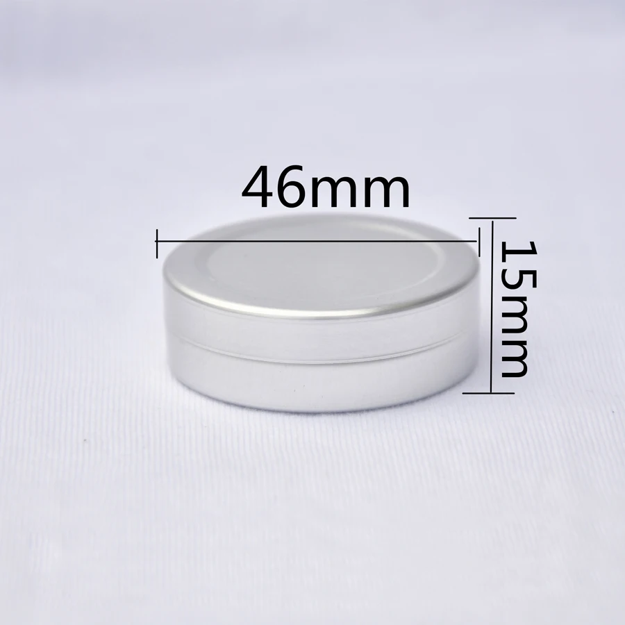 

15g silver Aluminum Jar metal Cosmetic Packaging Container 1/3 oz ointment cream tin jars 15ml mini lip balm containers sample