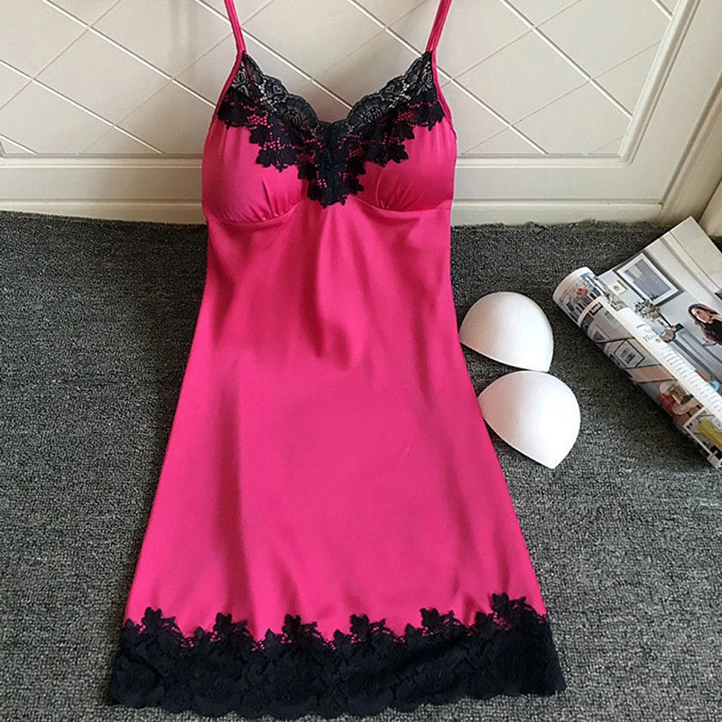 Summer Lace Patchwork Nightgowns Women Sexy Sleepwear Sleeping Dress Padded Nightdress Summer Pijamas
Summer Lace Patchwork Nightgowns Women Sexy Sleepwear Sleeping Dress Padded Nightdress Summer Pijamas