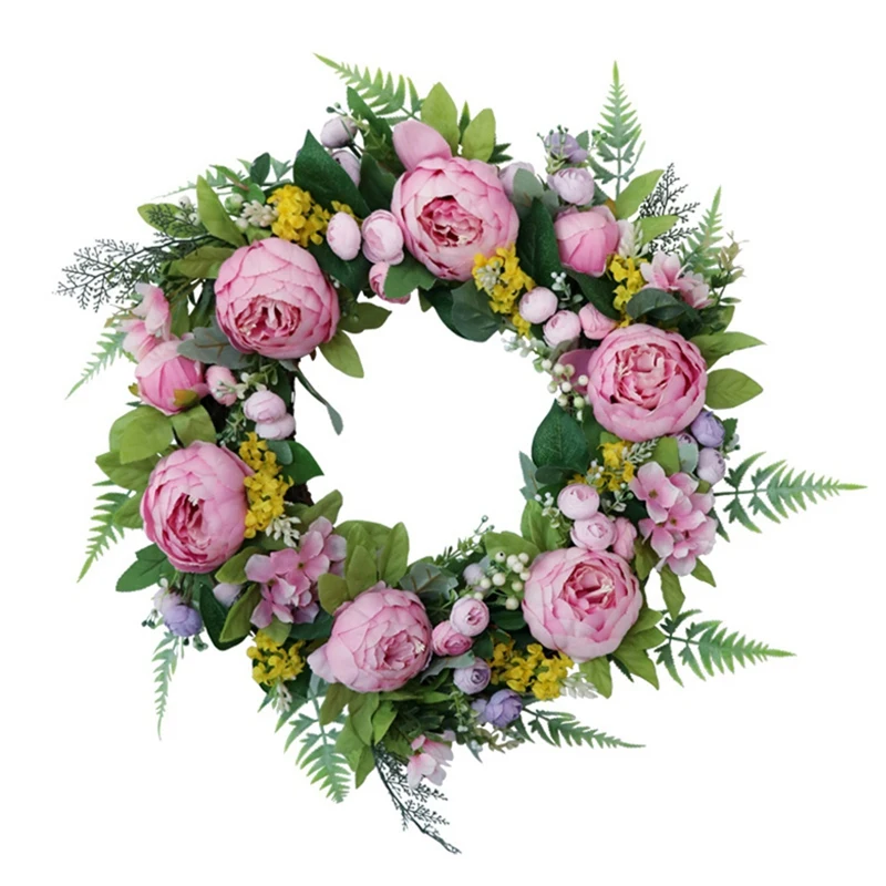 Artificial Peony Flower Wreath Peonies with Hydrangeas Floral Welcome Door Wreath for Window Wall Wedding Home Decor
Artificial Peony Flower Wreath Peonies with Hydrangeas Floral Welcome Door Wreath for Window Wall Wedding Home Decor