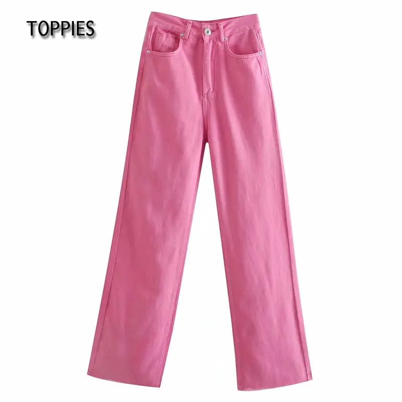 Toppies 2021 Fashion Long Jeans Rose Pink Straight Denim Pants High Waist Woman Trousers Streetwear
Toppies 2021 Fashion Long Jeans Rose Pink Straight Denim Pants High Waist Woman Trousers Streetwear