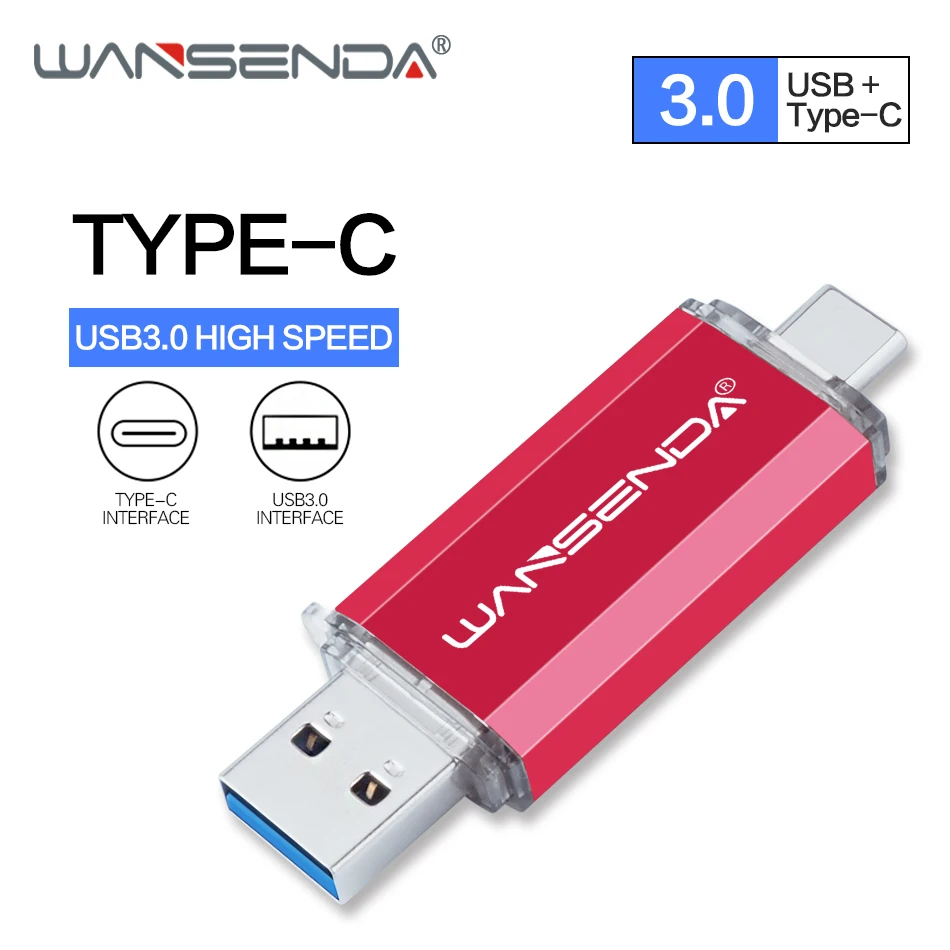 WANSENDA USB TYPE C USB3.0 Flash Drive Pen Drive 32GB 64GB 128GB 256GB 512GB Pendrive USB Memory Stick for TYPE C Mobile/PC
WANSENDA USB TYPE C USB3.0 Flash Drive Pen Drive 32GB 64GB 128GB 256GB 512GB Pendrive USB Memory Stick for TYPE C Mobile/PC