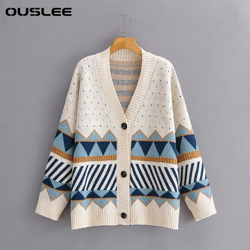 OUSLEE Women Knitted Cardigan Sweater Autumn Winter Geometry Jumper Button-up Female Tops Single-breasted Korean knitwear
OUSLEE Women Knitted Cardigan Sweater Autumn Winter Geometry Jumper Button-up Female Tops Single-breasted Korean knitwear