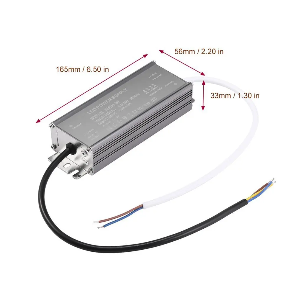 

Waterproof IP65 LED Power Supply leds Driver 10W 20W 30W 50W 60W 70W 80W Lighting Constant Current 85-265V AC to 23-36V DC