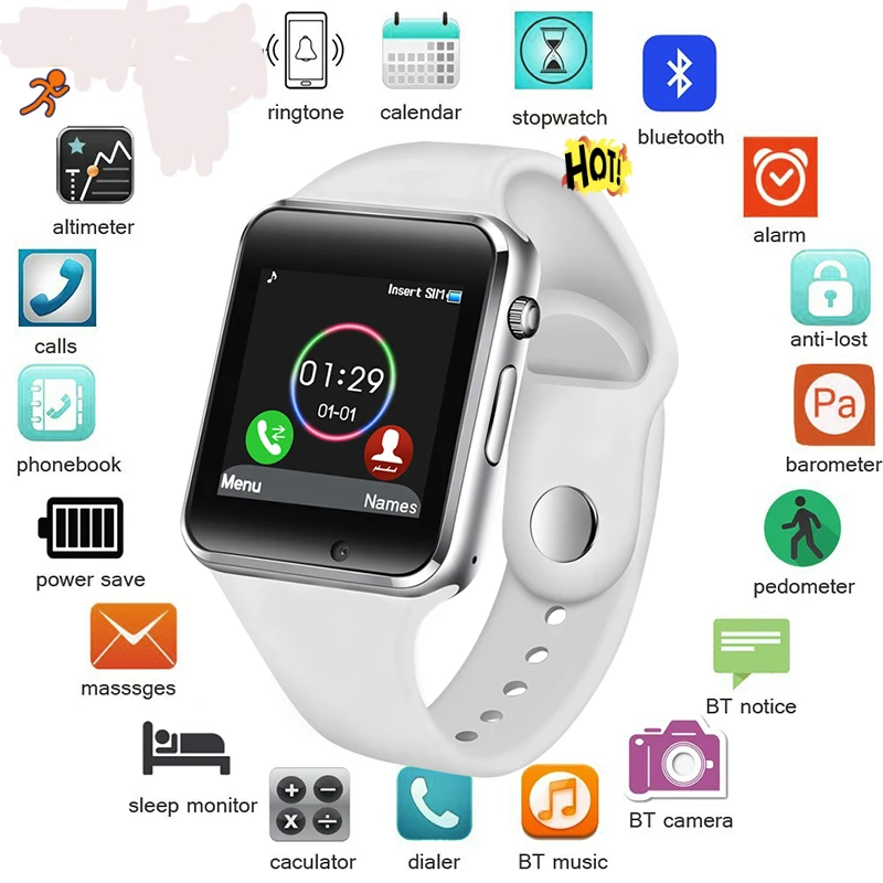 Фото Бесплатная доставка 2019 наручные часы Bluetooth Смарт Спорт Шагомер с - купить