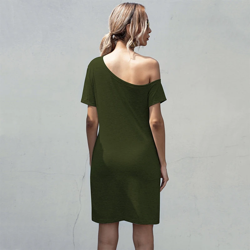 Women's Summer New Short-Sleeved Off-Shoulder Pocket Dress 2021 Ladies Casual Solid Color Slash Neck Slim Mini Vestidos Female
Women's Summer New Short-Sleeved Off-Shoulder Pocket Dress 2021 Ladies Casual Solid Color Slash Neck Slim Mini Vestidos Female