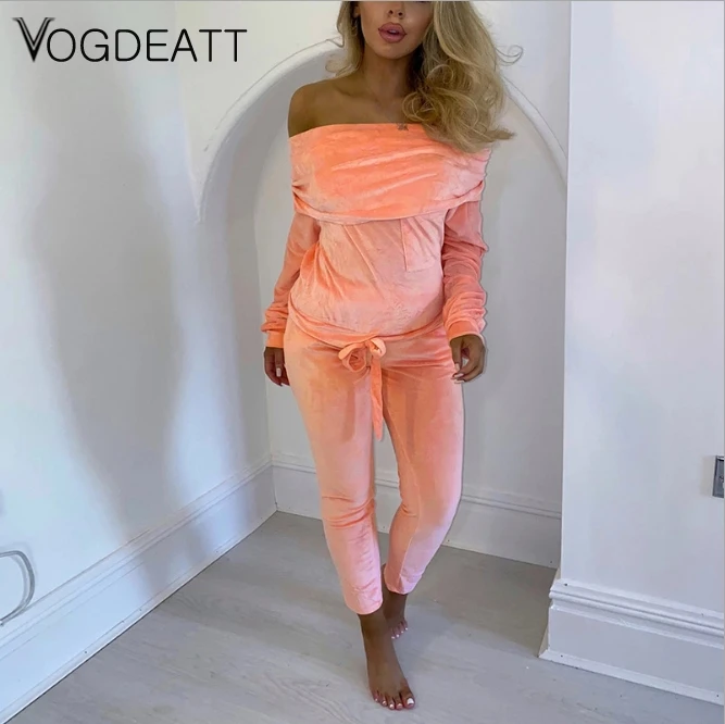 Casual Two Piece Set Off Shoulder Solid Top And Long Pants Tie Bow long Sleeves Tracksuit Women Fashion Pockets Outfit
Casual Two Piece Set Off Shoulder Solid Top And Long Pants Tie Bow long Sleeves Tracksuit Women Fashion Pockets Outfit