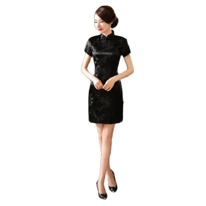 Autumu Sexy Black Chinese Women Mini Dress Traditional Silk Satin Qipao Cheongsam Flower Size S,M,L,XL,XX 4XL 5XL 6XL NC027
Autumu Sexy Black Chinese Women Mini Dress Traditional Silk Satin Qipao Cheongsam Flower Size S,M,L,XL,XX 4XL 5XL 6XL NC027