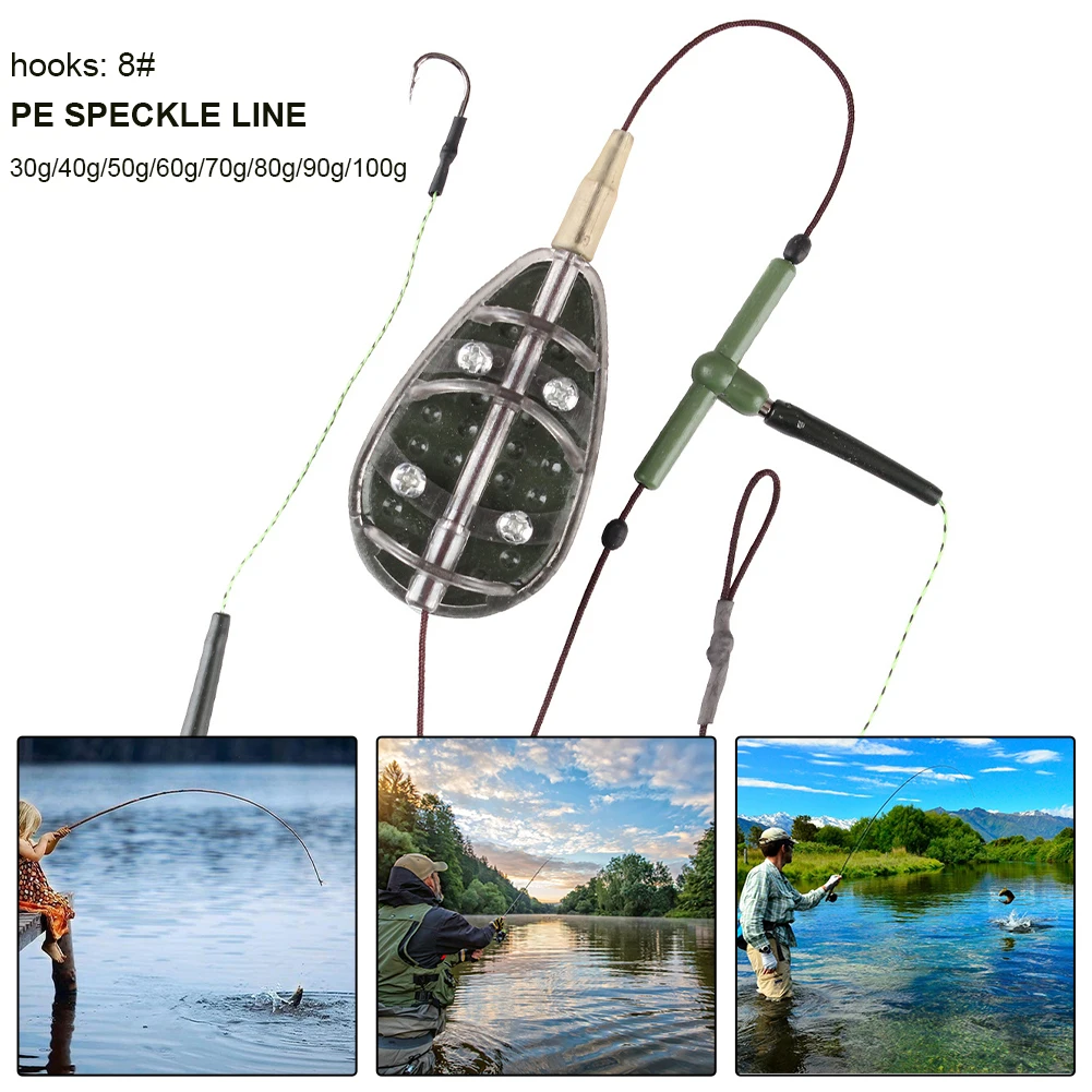 30g-100g Carp Fishing Feeders Fishhook Method Feeder Carp Fishing Bait Cage Holder Bait Mould Fishing Tackle Accessories рыбалка
30g-100g Carp Fishing Feeders Fishhook Method Feeder Carp Fishing Bait Cage Holder Bait Mould Fishing Tackle Accessories рыбалка