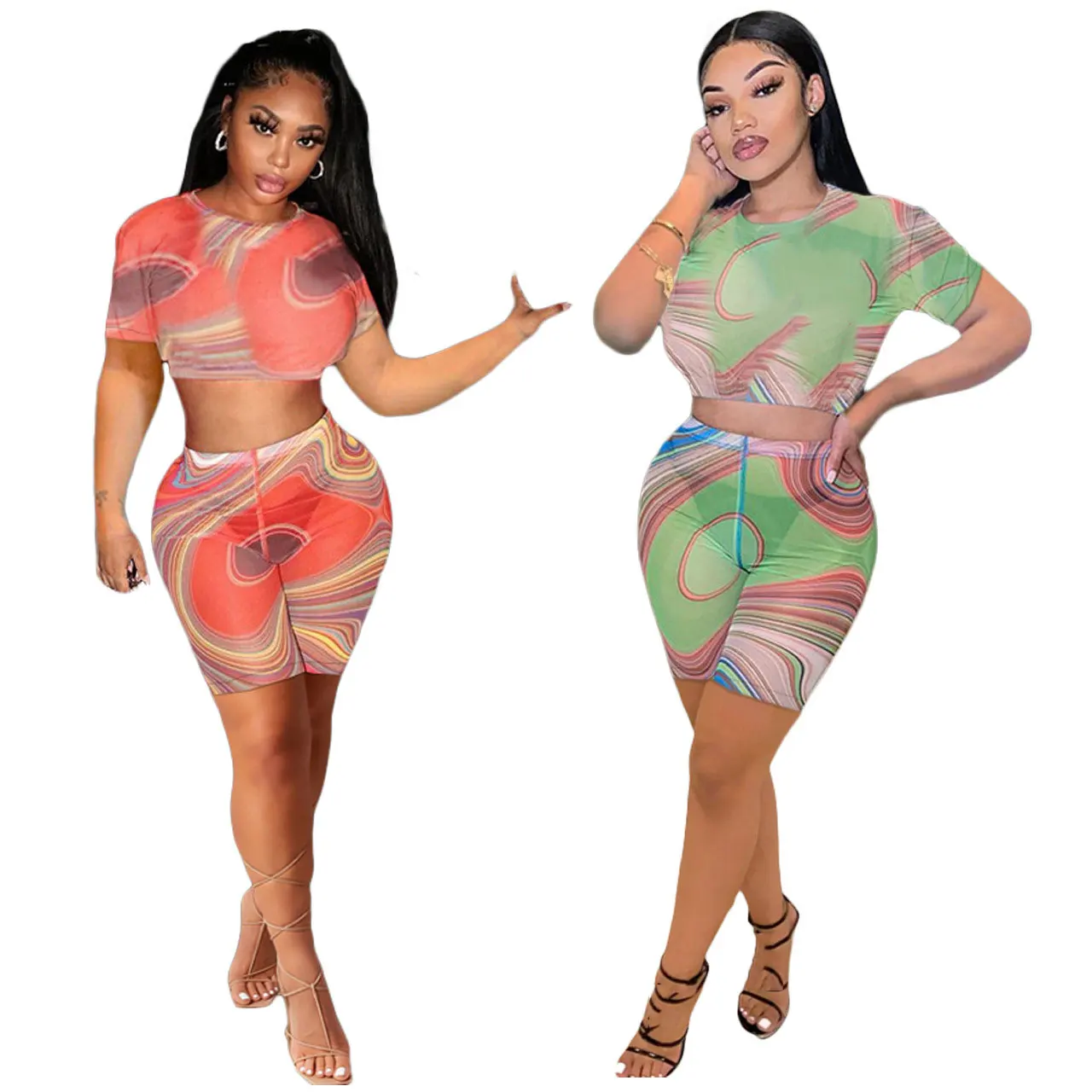 Сексуальный комплект из двух предметов; Комплекты с шортами Mesh Gauze/футболка с короткими рукавами с принтом вечерние клубная одежда Комплект...
Сексуальный комплект из двух предметов; Комплекты с шортами Mesh Gauze/футболка с короткими рукавами с принтом вечерние клубная одежда Комплект...