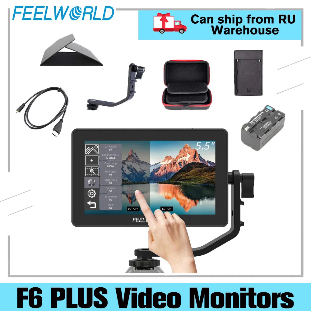 FEELWORLD F6 PLUS 4K Monitor 5.5 Inch on Camera DSLR 3D LUT Touch Screen IPS FHD 1920x1080 Video Field Monitor DSLR
FEELWORLD F6 PLUS 4K Monitor 5.5 Inch on Camera DSLR 3D LUT Touch Screen IPS FHD 1920x1080 Video Field Monitor DSLR