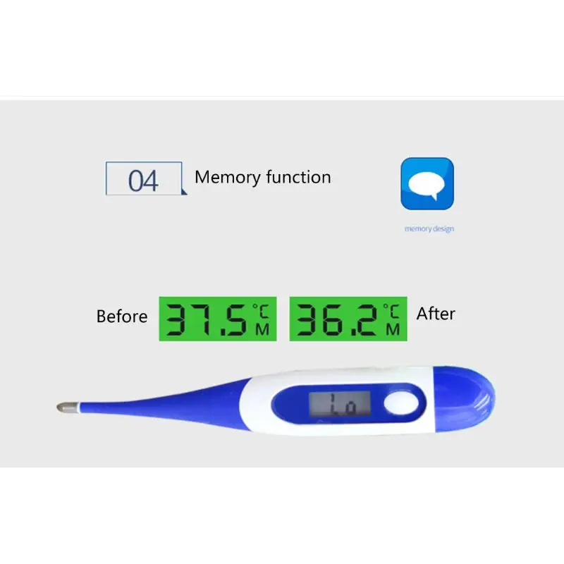 Mercury/Digital Display Thermometer Fahrenheit Celsius Soft Probe Head Baby Adult Electronic Body Temperature Measuring Equipmen
Mercury/Digital Display Thermometer Fahrenheit Celsius Soft Probe Head Baby Adult Electronic Body Temperature Measuring Equipmen