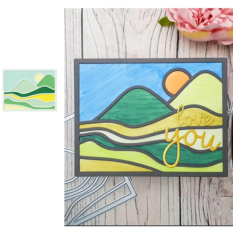 Idyllic Landscape Hills Sun Die Set Metal Cutting Dies and Stamps DIY Scrapbooking Card Stencil Paper Cards Handmade Album Stamp
Idyllic Landscape Hills Sun Die Set Metal Cutting Dies and Stamps DIY Scrapbooking Card Stencil Paper Cards Handmade Album Stamp