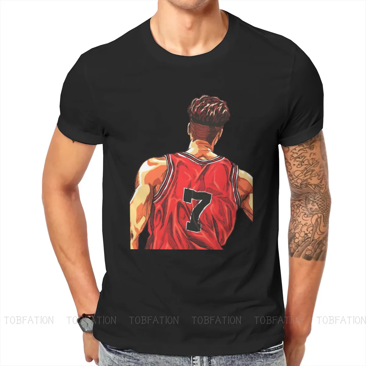 Хлопковая футболка с круглым вырезом для мужчин, большие размеры 
Хлопковая футболка с круглым вырезом для мужчин, большие размеры