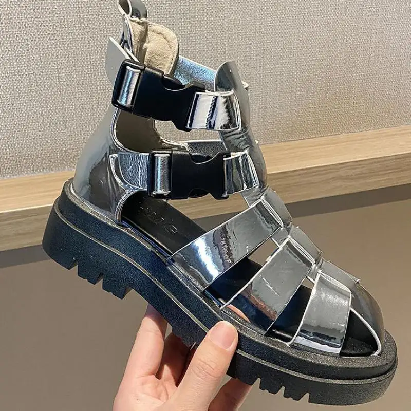 Gladiator Sandals Women Summer Shoes Flat Platform Hollow Outs Lady Shoe Solid Ankle Strap Leather Flats Sandals Sandalias Mujer
Gladiator Sandals Women Summer Shoes Flat Platform Hollow Outs Lady Shoe Solid Ankle Strap Leather Flats Sandals Sandalias Mujer