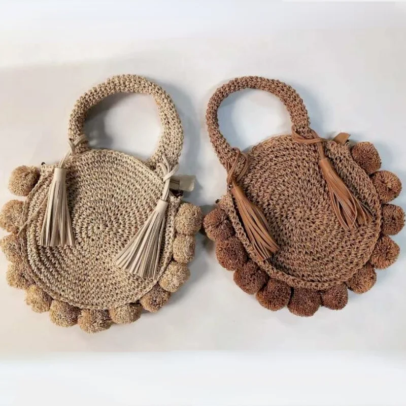 Summer Fashion Round Straw Bags Bohemian Tassel Rattan Women Handbags Woven Crossbody Shoulder Bags Designer Ball Beach Purse
Summer Fashion Round Straw Bags Bohemian Tassel Rattan Women Handbags Woven Crossbody Shoulder Bags Designer Ball Beach Purse