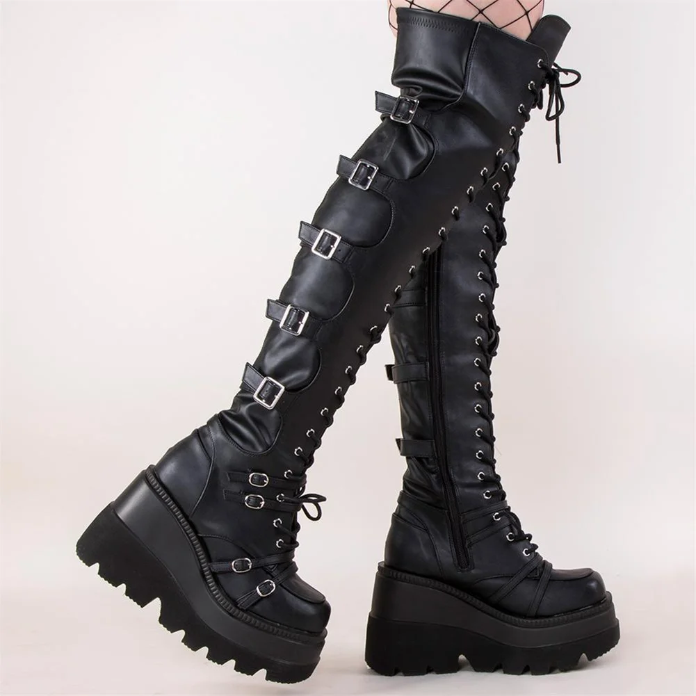 Lapolaka Female Motorcycle Boots Spike Heels High Heel Knee-High Boots With Buckle High Platform Woman Over The Knee High Boots
Lapolaka Female Motorcycle Boots Spike Heels High Heel Knee-High Boots With Buckle High Platform Woman Over The Knee High Boots