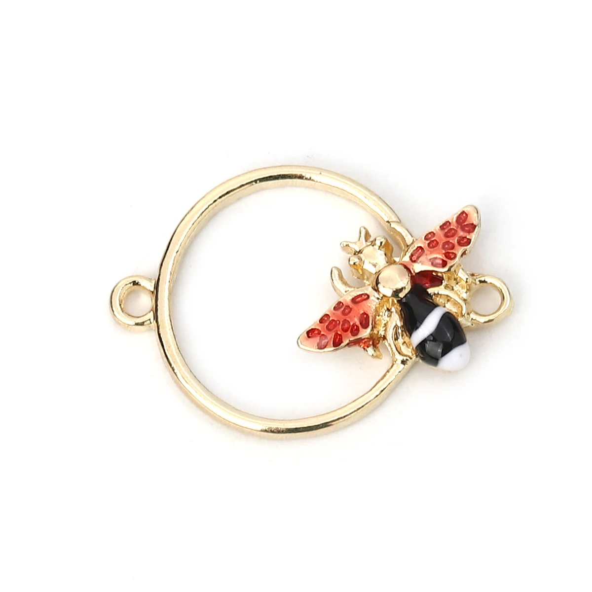 Zinc Based Alloy Connectors Circle Ring Gold Plated Bee Enamel 26mm x 17mm, 5 PCs
Zinc Based Alloy Connectors Circle Ring Gold Plated Bee Enamel 26mm x 17mm, 5 PCs