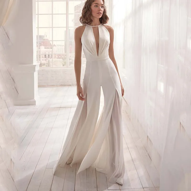 Sexy Dress White Deep V Neck Sleeveless Backless Halter Long Dress Satin Solid Elegant Temperamental Casual Women's Summer Dress
Sexy Dress White Deep V Neck Sleeveless Backless Halter Long Dress Satin Solid Elegant Temperamental Casual Women's Summer Dress