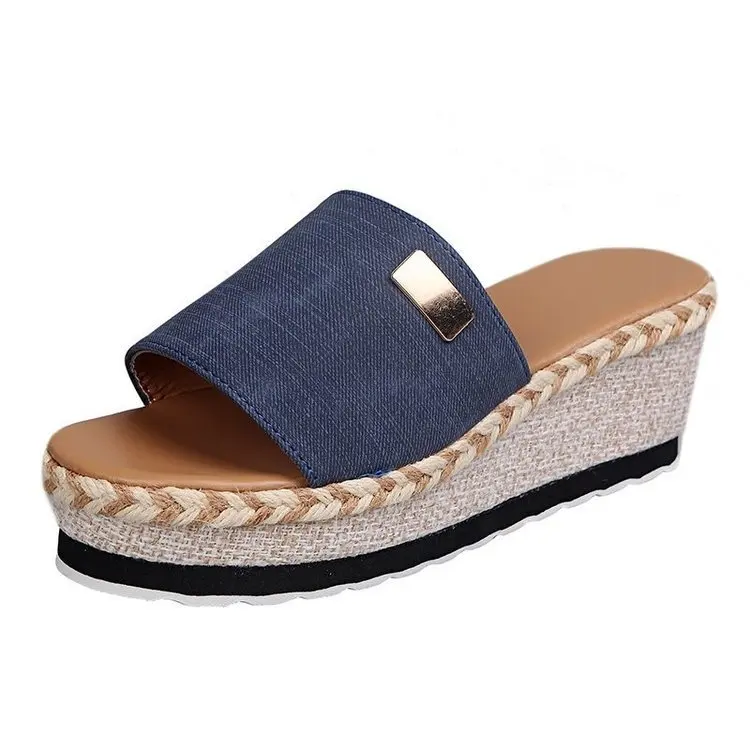 Women's Slippers Wedges Summer Ladies Platform Sandals Casual Hemp shoes Woman Slip On Fashion Female 2020 Comfort Slides
Women's Slippers Wedges Summer Ladies Platform Sandals Casual Hemp shoes Woman Slip On Fashion Female 2020 Comfort Slides