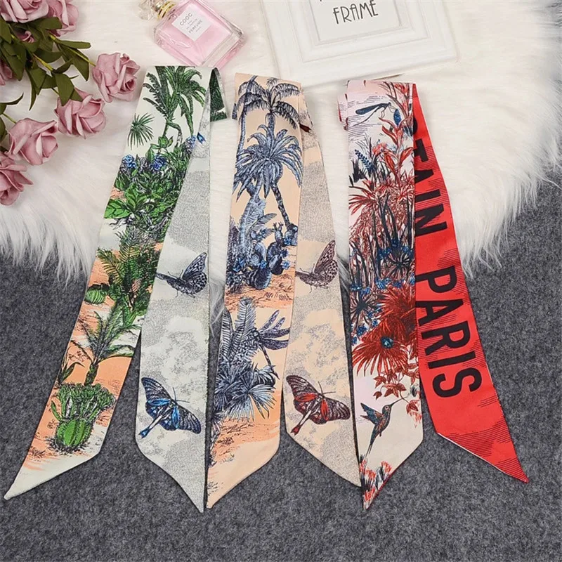 New Silk Scarf Design Skinny Scarf Floral Print Women Silk Scarf Small Handle Bag Ribbons Female Head Scarves & Wraps For Ladies
New Silk Scarf Design Skinny Scarf Floral Print Women Silk Scarf Small Handle Bag Ribbons Female Head Scarves & Wraps For Ladies