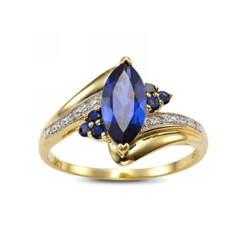 Luxury 18K Gold Ring for Women Temperament Royal Blue Marquise Zircon Ring Princess Party Wedding Birthday Jewelry Gift
Luxury 18K Gold Ring for Women Temperament Royal Blue Marquise Zircon Ring Princess Party Wedding Birthday Jewelry Gift
