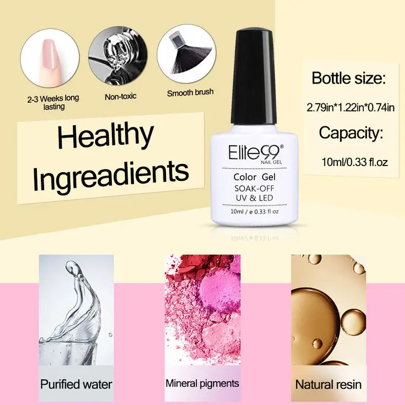 Elite99 6 pieces/lot Nail Polish Set For Manicure 10ml Glitter Color UV Gel Polish Long Lasting Gel Lacquer Nail Art Varnish
Elite99 6 pieces/lot Nail Polish Set For Manicure 10ml Glitter Color UV Gel Polish Long Lasting Gel Lacquer Nail Art Varnish