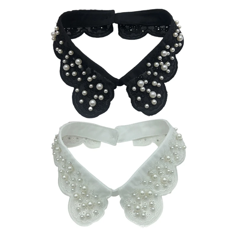 Women Elegant Scalloped Butterfly Lace False Fake Collar Handmade Imitation Pearl Beading Detachable Choker Necklace Decorative
Women Elegant Scalloped Butterfly Lace False Fake Collar Handmade Imitation Pearl Beading Detachable Choker Necklace Decorative