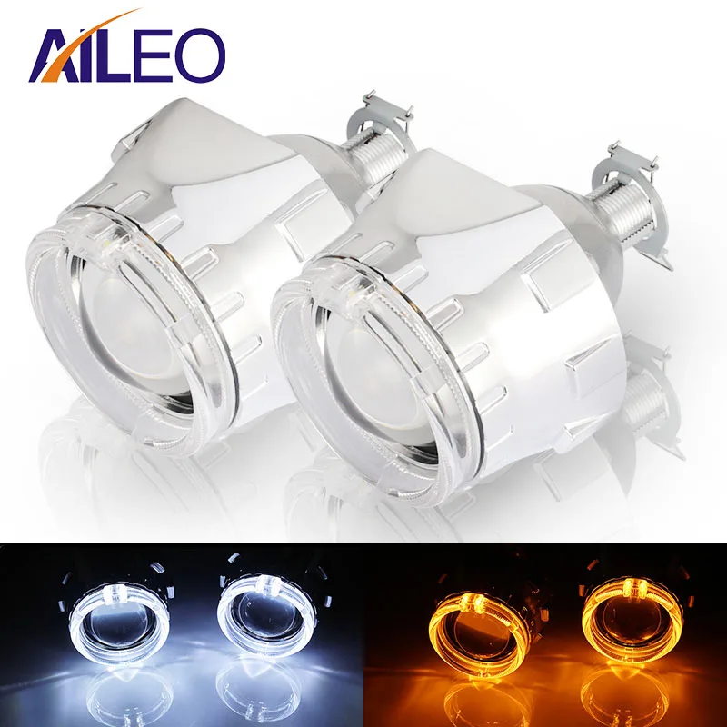 AILEO 2 5 дюйма линзы проектора bi xenon H4 H7 9005 9006 HB3 HB4 DRL светодиодный angel eyes LHD RHD hid