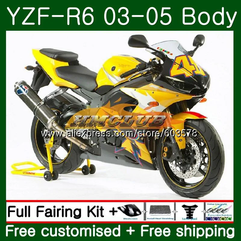 Body For YAMAHA YZF600 YZF R6 YZF-R6 2003 2004 2005 Bodywork 54CL.9 YZF 600 R 6 YZF-600 YZFR6 03 04 05 New yellow Fairings 
Body For YAMAHA YZF600 YZF R6 YZF-R6 2003 2004 2005 Bodywork 54CL.9 YZF 600 R 6 YZF-600 YZFR6 03 04 05 New yellow Fairings